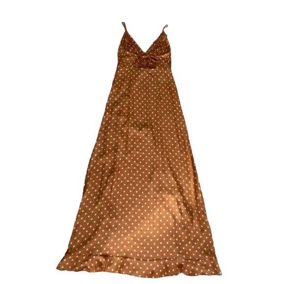 Polka Dot Ruffle Spaghetti Strap Maxi Dress - Picture 11 of 12